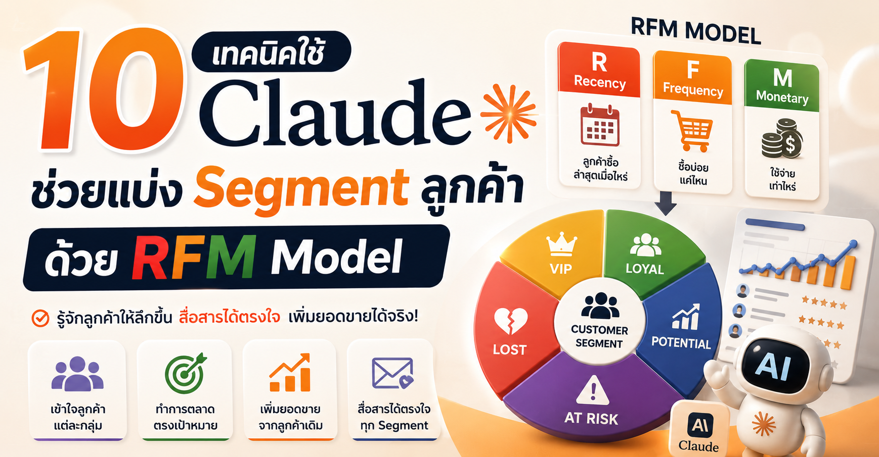 10 เทคนิคใช้ Claude วิเคราะห์ RFM Model พร้อมแยกกลุ่มลูกค้าตามกลยุทธ์