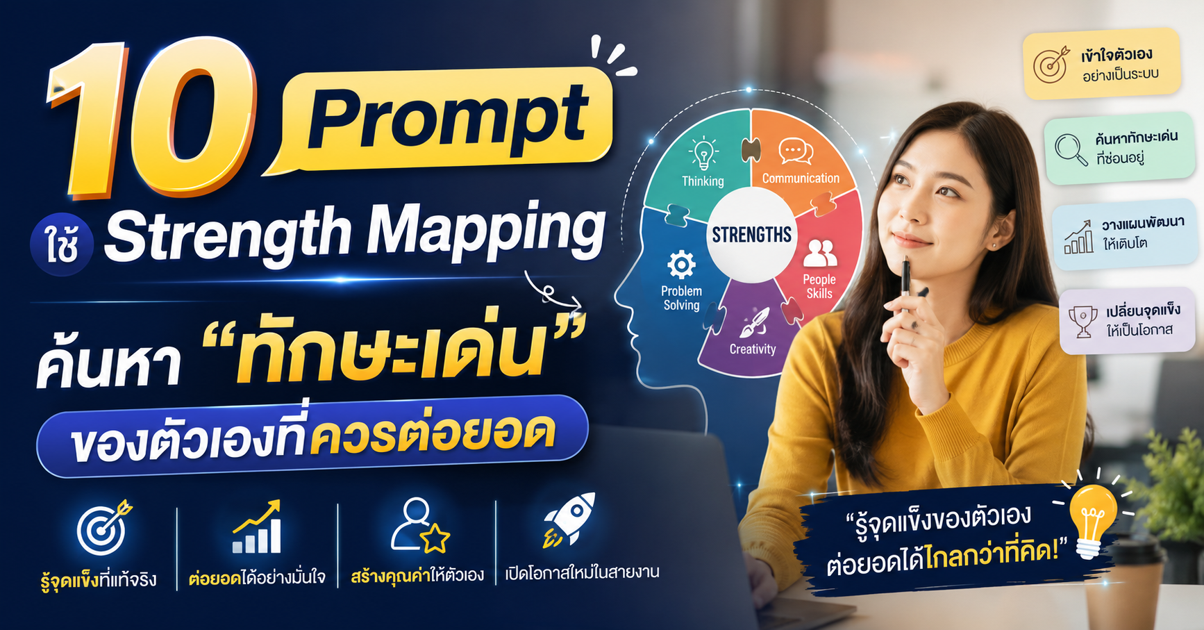 10 Prompt ใช้ Strength Mapping ค้นหา “ทักษะเด่น” ของตัวเองที่ควรต่อยอด