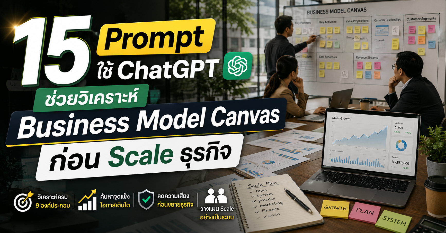 15 Prompt ใช้ ChatGPT ช่วยวิเคราะห์ Business Model Canvas ก่อน Scale ธุรกิจ