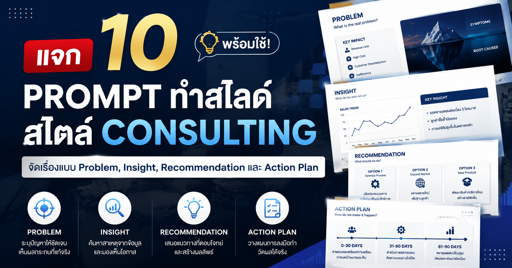 แจก 10 Prompt ทำสไลด์สไตล์ Consulting จัดเรื่องแบบ Problem ไปจนถึง Action Plan