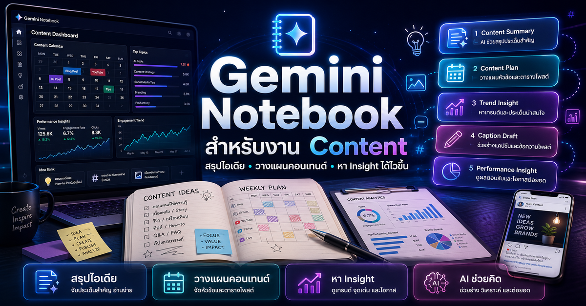 Gemini Notebook สำหรับงาน Content