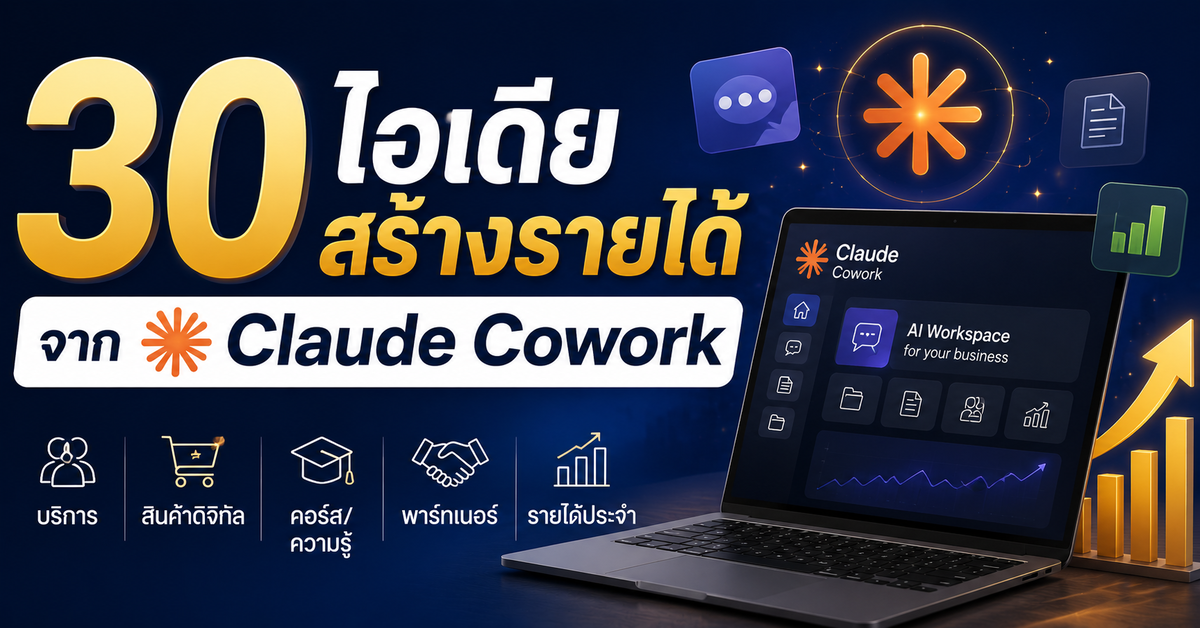 30 ไอเดียสร้างรายได้จาก Claude Cowork