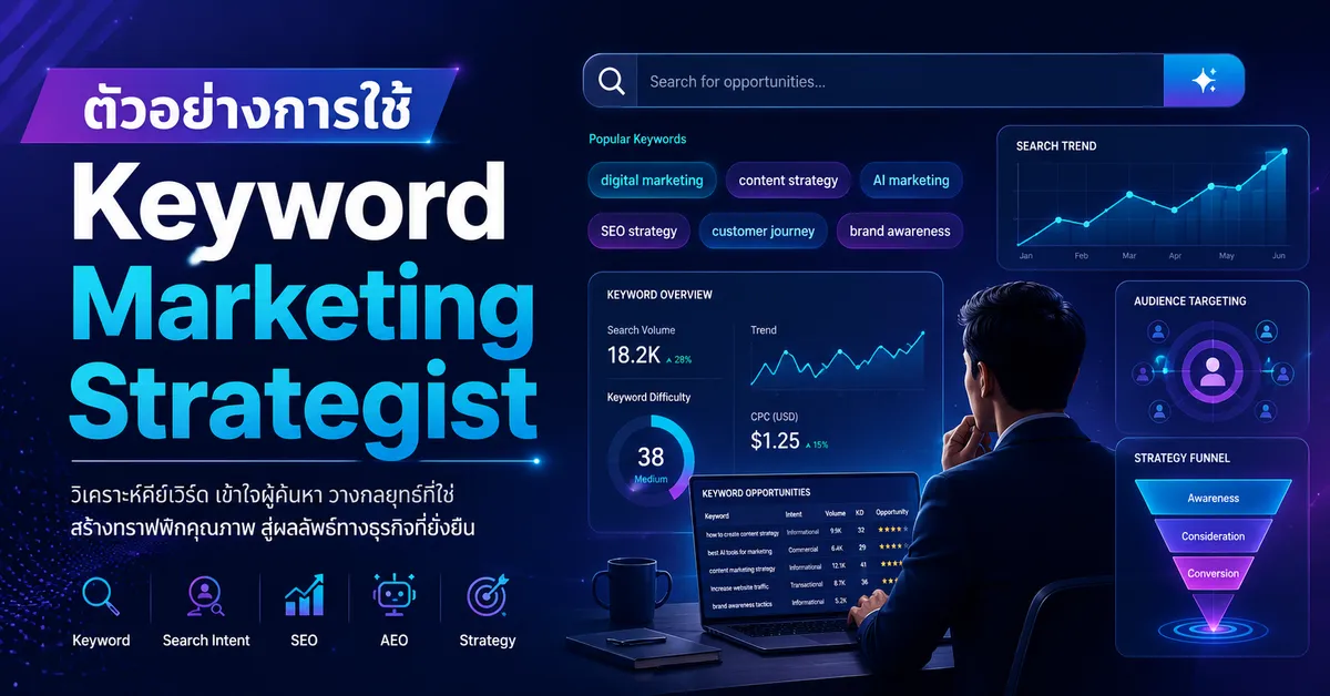ตัวอย่างการใช้ Keyword Marketing Strategist