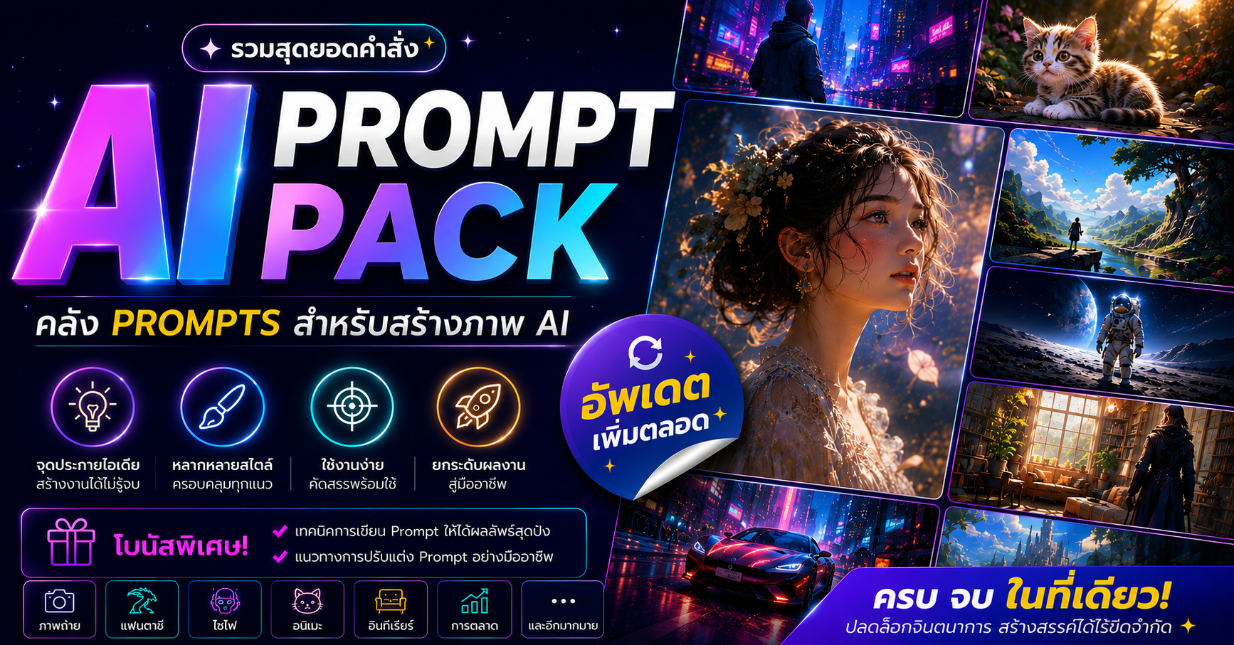 AI Prompt Pack — คลัง Prompts สำหรับสร้างภาพ AI